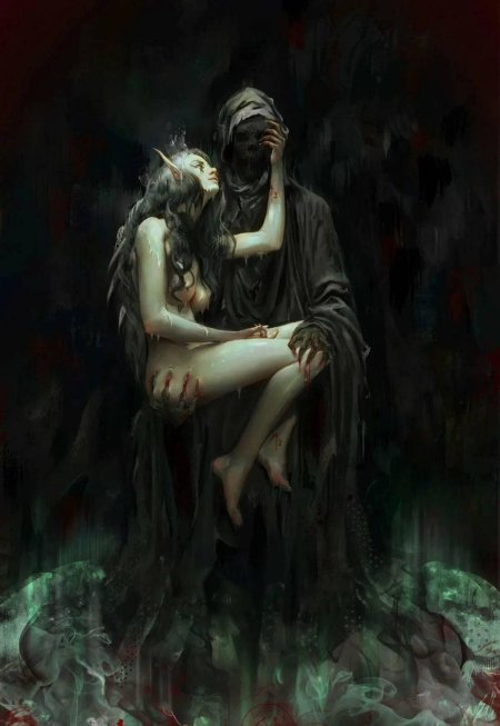 Девушка в объятиях демона