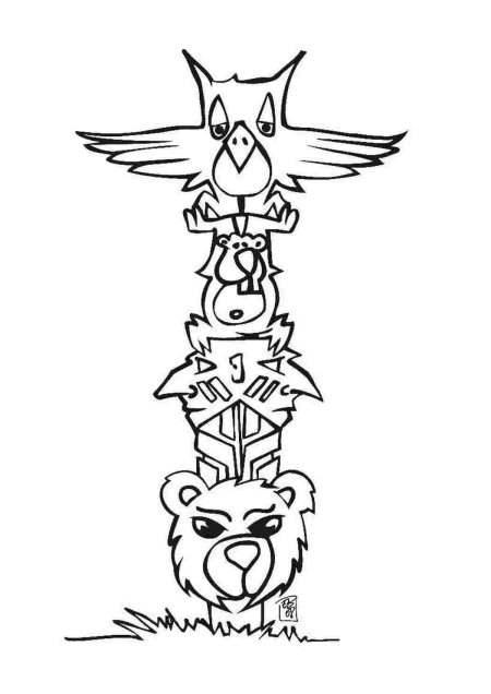 Индейские тотемные столбы вектор