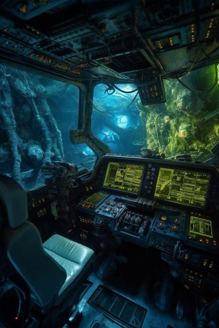 Кабина космического корабля изнутри