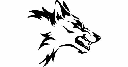 Наклейка на авто волк