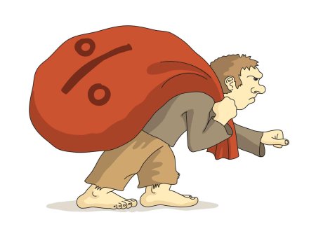 Человек несет мешок