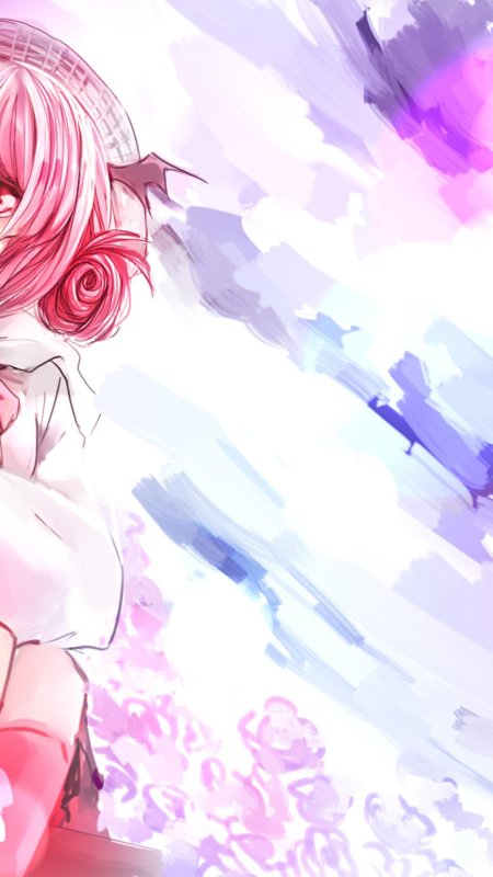 Аниме девушка с розовыми волосами