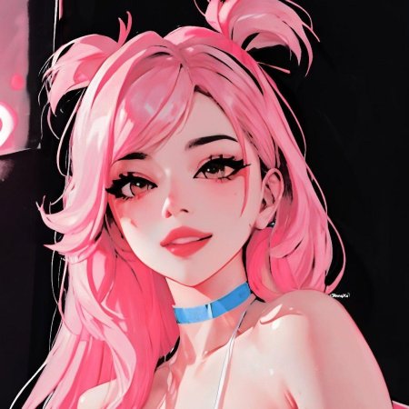 Розовые волосы аниме