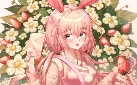 Розовая девочка аниме