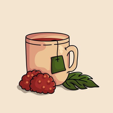 Малиновый чай арт