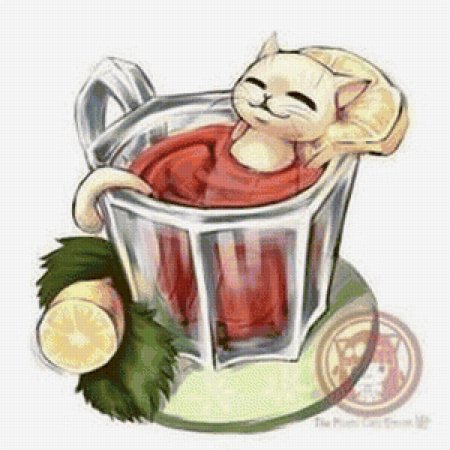 Чайные котики иллюстрации