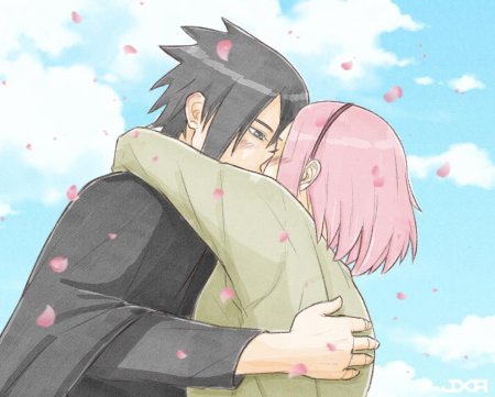 Саске и сакура в школе