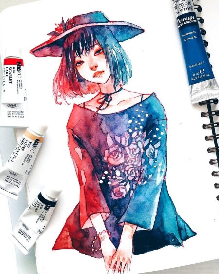 Скетч акварель