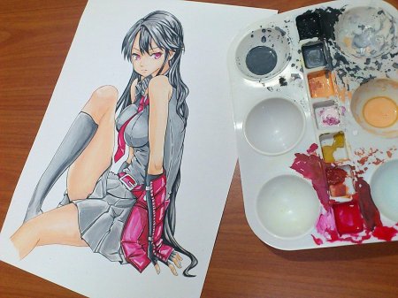 Рисунки аниме цветные