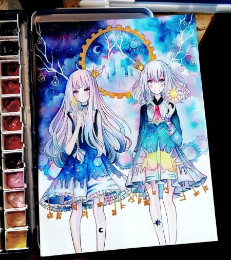 Аниме акварелью