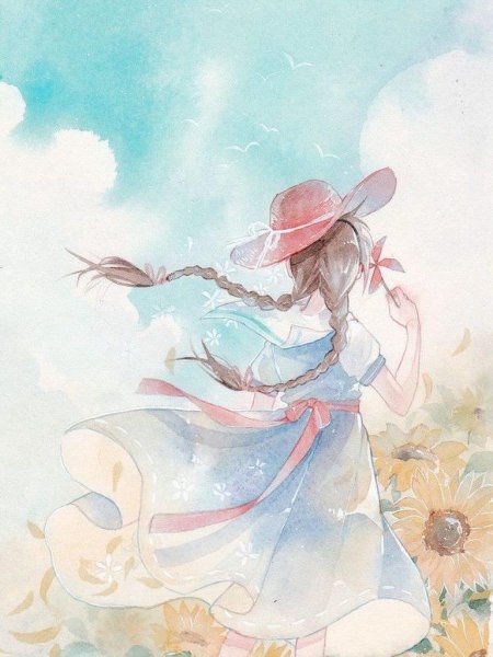 Аниме акварелью