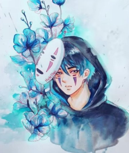 Безликий унесенные призраками акварель