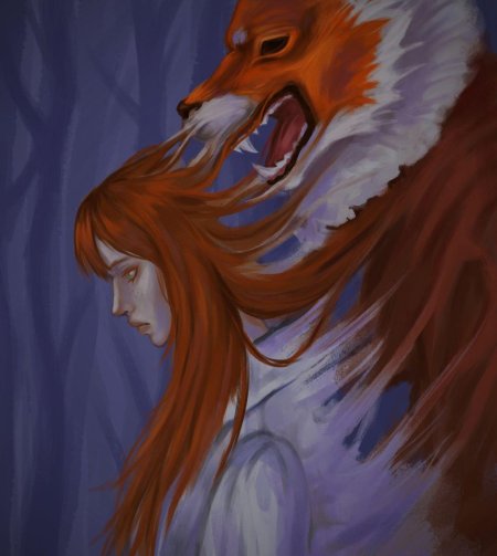 Лиса кицунэ ведьма