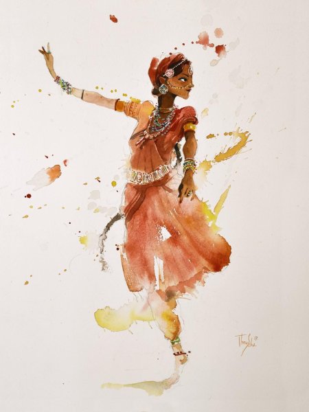 Индийский танец в живописи