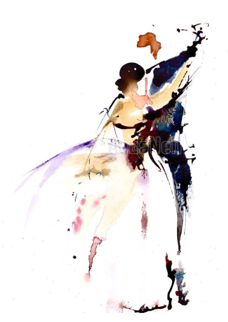Бальные танцы акварель