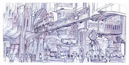 Арт деко город дизельпанк