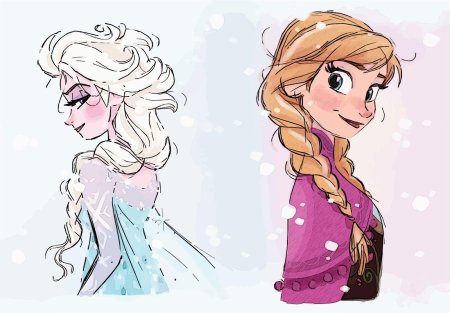Скетчи персонажей дисней эльза