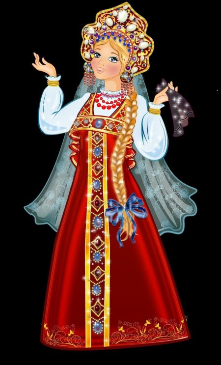 Русская красавица в народном костюме