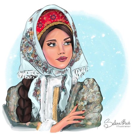 Русская красавица рисунок
