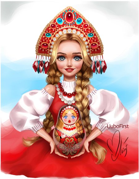 Рисунок русская красавица