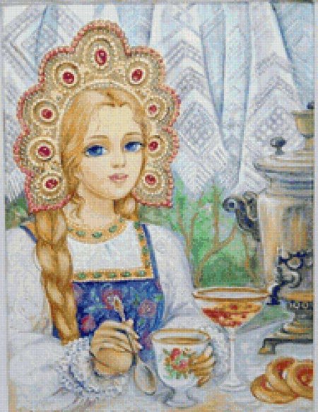 Русская красавица рисунок