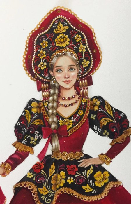 Рисунок русская красавица