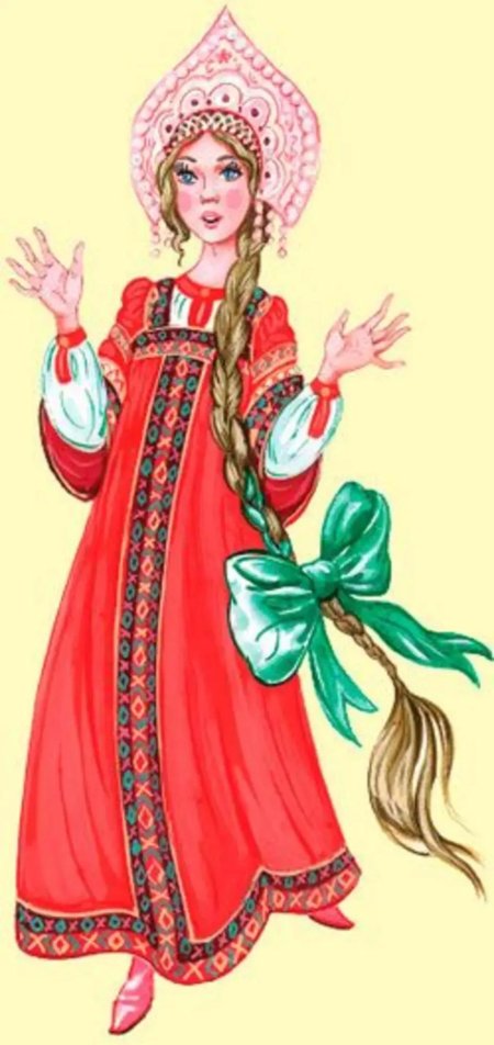 Русская народная красавица рисунок