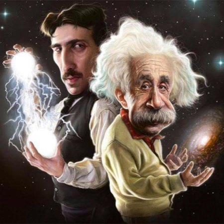 Эйнштейн и тесла мем