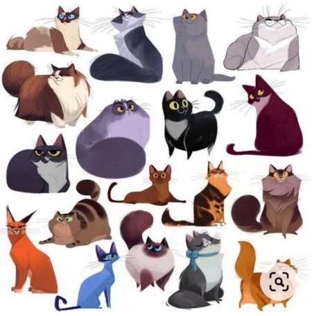 Кошка в мультяшном стиле