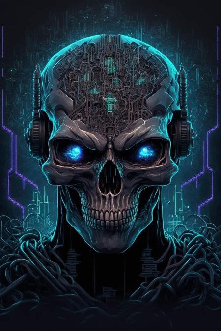 Череп киберпанк