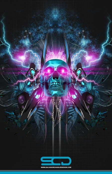 Неоновый череп