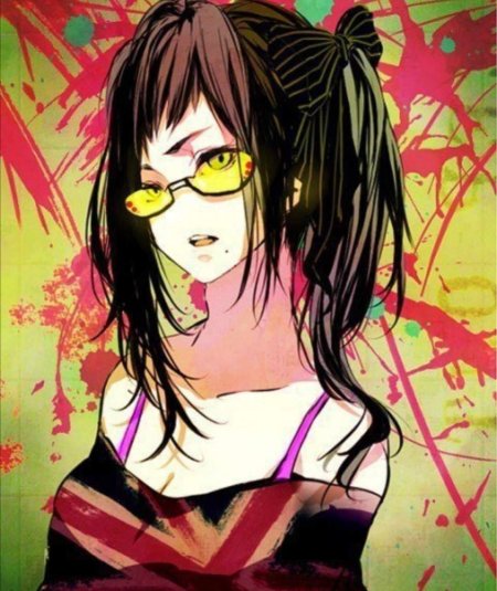 Девушка в очках аниме
