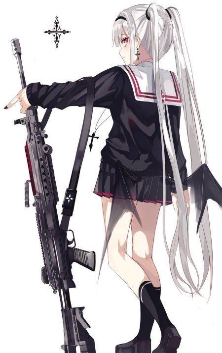 Аниме девушка с оружием