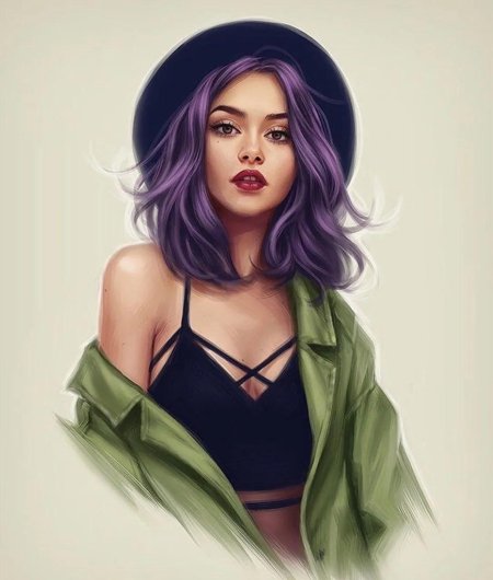 Нарисованная девушка