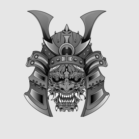 Самурайский шлем рисунок