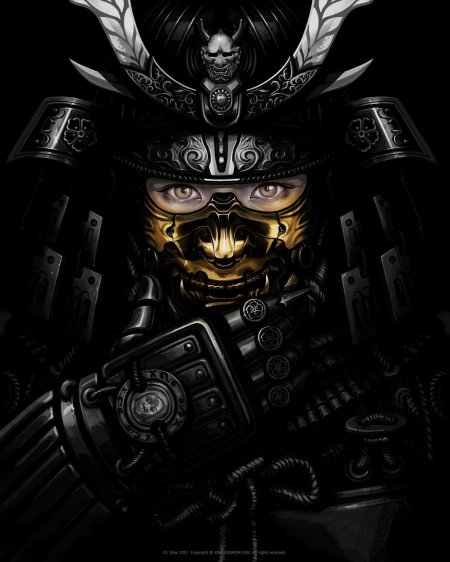 Ронин самурай демон тату