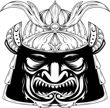 Шлем самурая рисунок