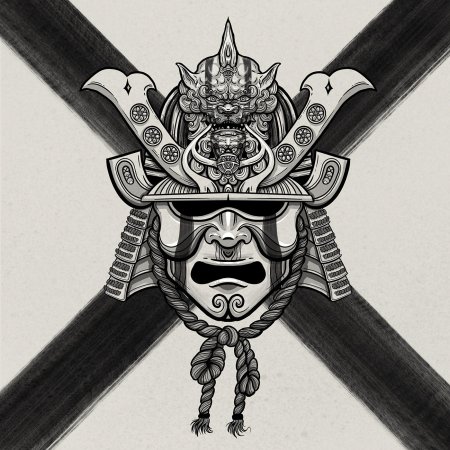Тату маски самураев ронина