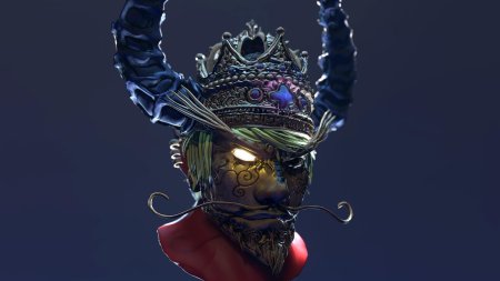 Маска ханья киберпанк