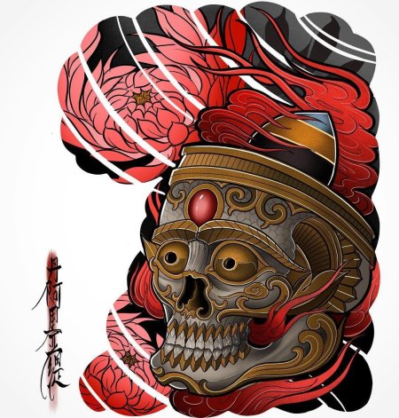 Японская маска hannya самурая