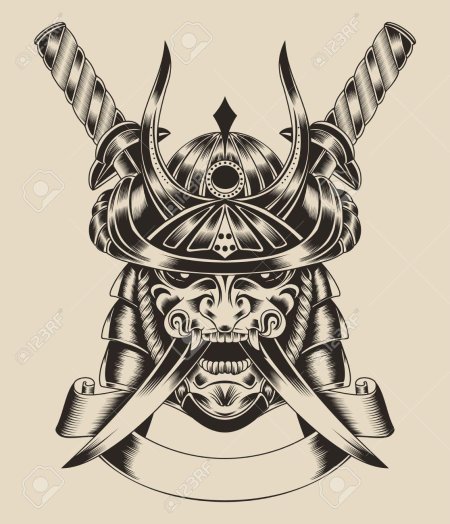 Самурай эскиз тату