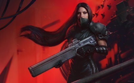 Девушка киберпанк арт