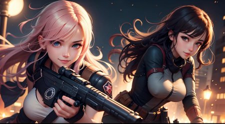Аниме девочка с оружием