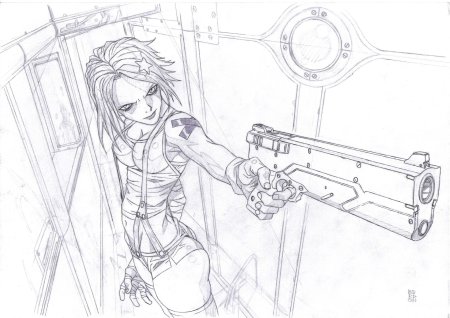 Позы для рисования с пистолетом