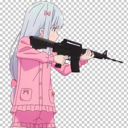 Сагири изуми с ружьем