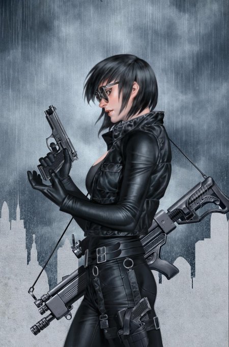 Девушка с оружием арт
