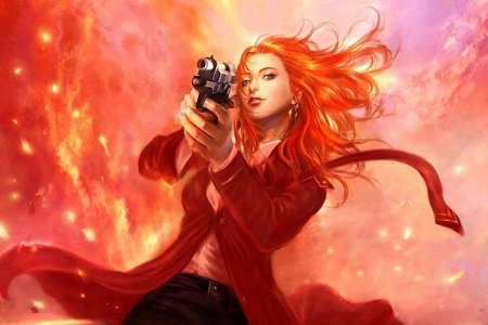 Рыжая девушка арт