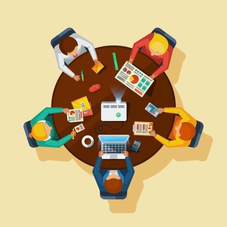 Круглый стол вид сверху