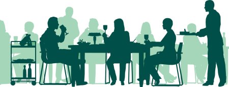 Силуэт за столом