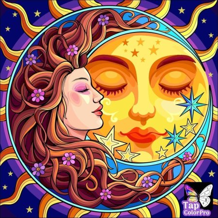 Рисунок солнца и луны